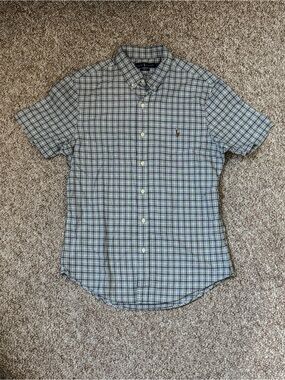 Polo Ralph Lauren Men’s Blue/Gray Short-Sleeve Button-Down Shirt Medium